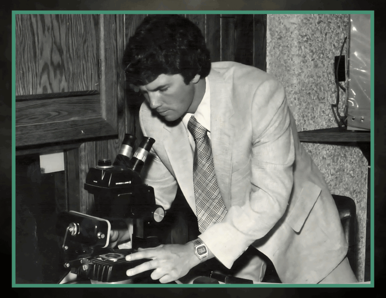 Todd hard at work in his earlier days. He left a teaching career to carry on the family business.