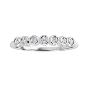 Round-Shape Bezel-Set Seven-Stone Diamond Anniversary Band