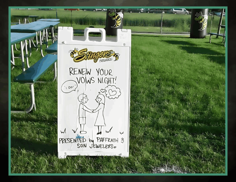 We support Willmar, here is a picture from our Review Your Vows night with the Stingers.