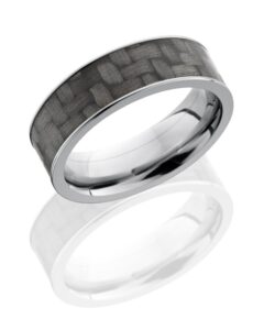 Men's Titanium Band with an Inlay of Black Carbon Fiber
