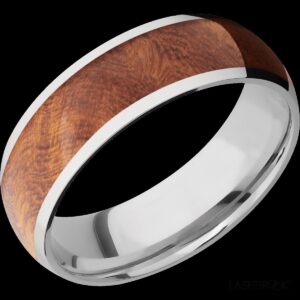 Men's Cobalt Chrome Band with an Inlay of Asian Iron Wood
