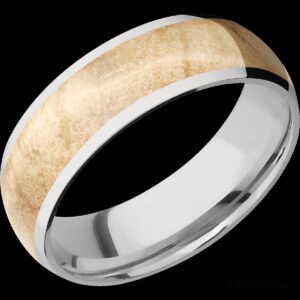 Men's Cobalt Chrome Band with an Inlay of Boxelder Burl Hardwood