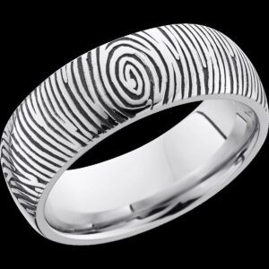 Men's Cobalt Chrome Band with a Laser Carved Finger Print Pattern
