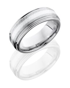 Men's Cobalt Chrome Band with an Inlay of Sterling Silver