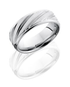 Men's Cobalt Chrome Band with a Double Striped Pattern