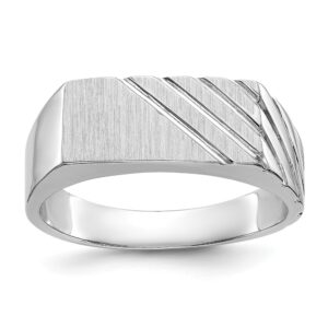 Men's 14 kt. White Gold Open Back Signet Ring