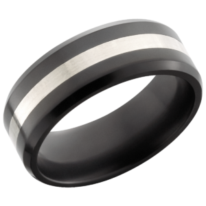 Men's Elsysium Band with an Inlay of Sterling Silver