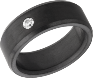 Men's Elysium Band with a Flush Set Round Diamond