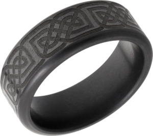 Men's Elysium Band with a Laser Carved Celtic Pattern