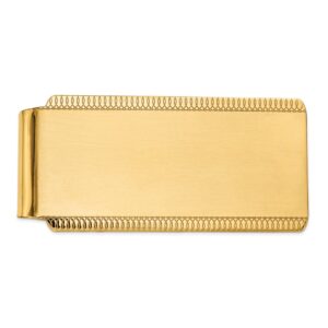 14 kt. Yellow Gold Sandblast Finish and Edge Design Money Clip