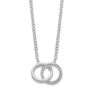 Ladies Sterling Silver Double Ring Necklace