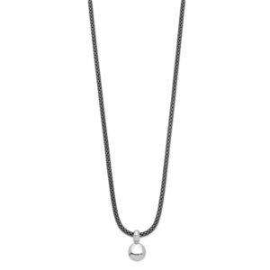Ladies Sterling Silver Rhodium & Ruthenium Plated Necklace