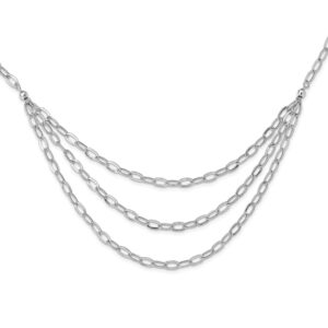 Lady's Sterling Silver Rhodium-plated Multi-Strand Necklace