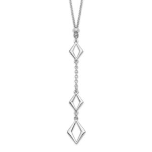 Ladies Sterling Silver Rhodium-Plated Adjustable Necklace