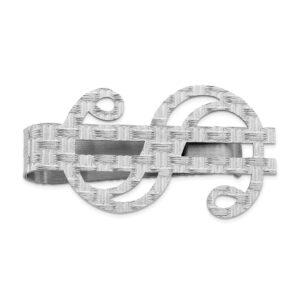 Sterling Silver, Rhodium-Plated Dollar Sign Money Clip