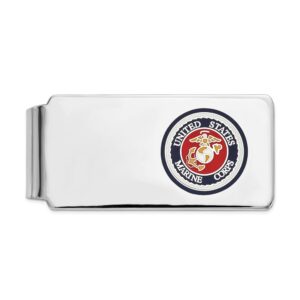 Sterling Silver Rhodium-Plated U.S. Marine Corp Money Clip