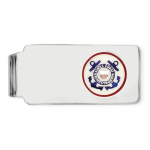 Sterling Silver Rhodium-Plated U.S. Coast Guard Money Clip