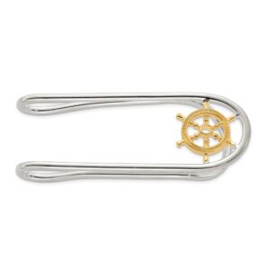 Sterling Silver Vermeil Sailor Wheel Money Clip