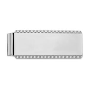 Sterling Silver Rhodium-Plated Satin Polished Money Clip