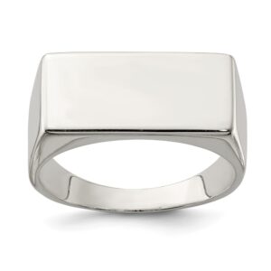 Men's Sterling Silver Closed Back Signet Ring