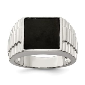 Men's Sterling Silver Men's Onyx Ring