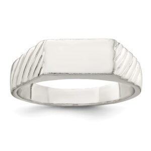 Men's Sterling Silver Open Back Signet Ring