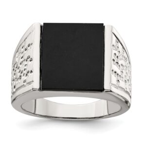 Men's Sterling Silver Onyx Ring