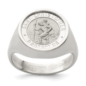 Men's Sterling Silver Saint Christopher Ring
