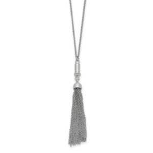 Ladies Sterling Silver Reflections Tassel Necklace