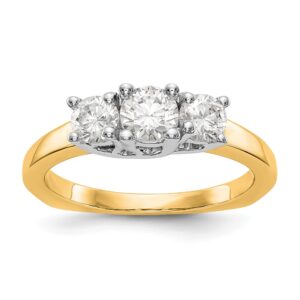 14K White Gold 3-Stone Diamond Engagement Ring Mounting