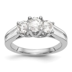 14K White Gold 3-Stone Engagement Mounting