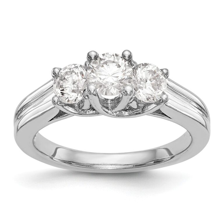 14K White Gold 3-Stone Engagement Mounting