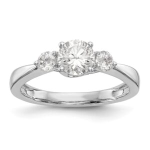 14K White Gold 3-Stone Engagement Mounting