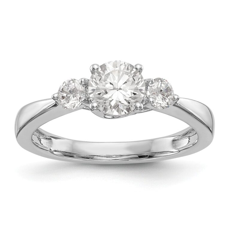 14K White Gold 3-Stone Engagement Mounting