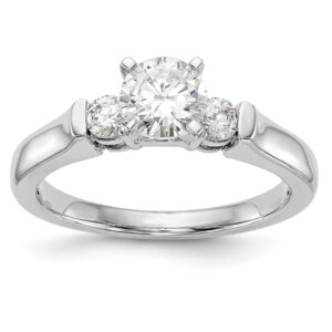 14K White Gold 3-Stone Engagement Mounting