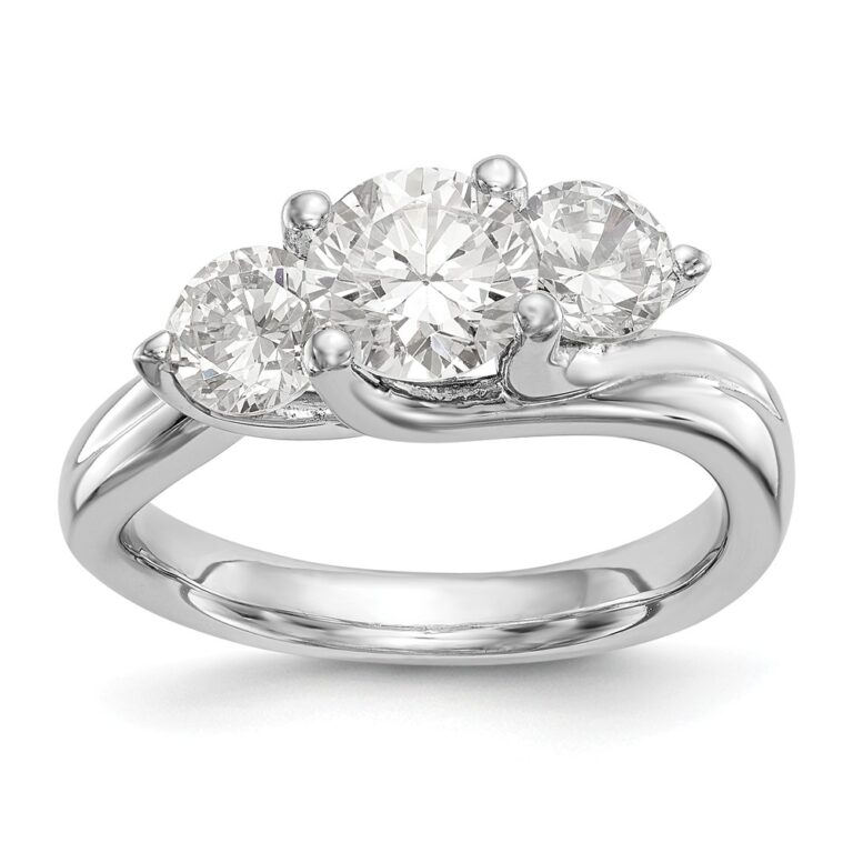 14K White Gold 3-Stone Engagement Mounting