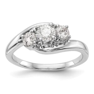 14K White Gold 3-Stone Engagement Mounting
