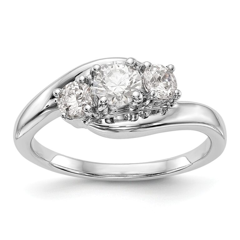 14K White Gold 3-Stone Engagement Mounting