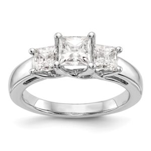 14K White Gold 3-Stone Engagement Mounting