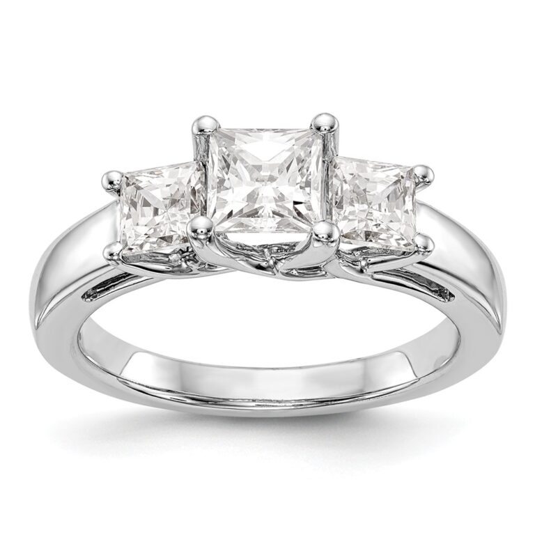 14K White Gold 3-Stone Engagement Mounting