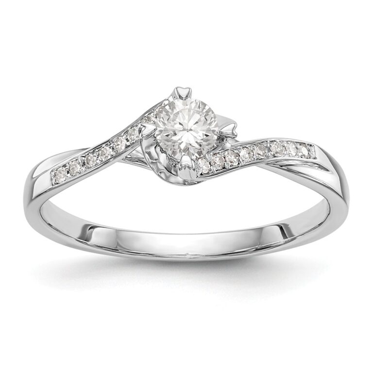 10K White Gold Diamond Semi-Mount Engagement Ring