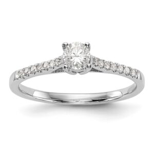 14K White Gold Diamond Engagement Ring