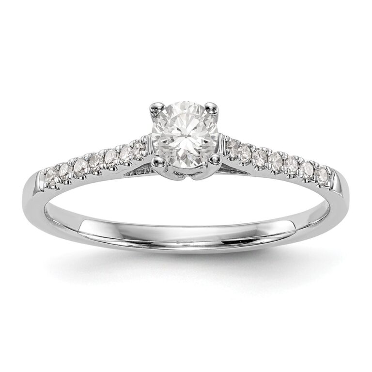 14K White Gold Diamond Engagement Ring