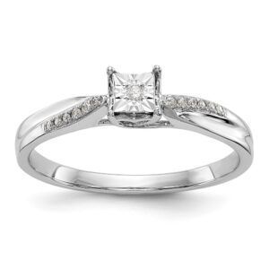 14K White Gold Illusion Set Diamond Engagement Ring