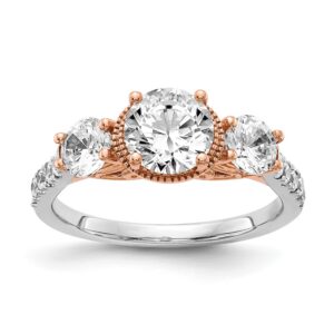 14k White & Rose Gold Diamond Semi-mount Engagement Ring
