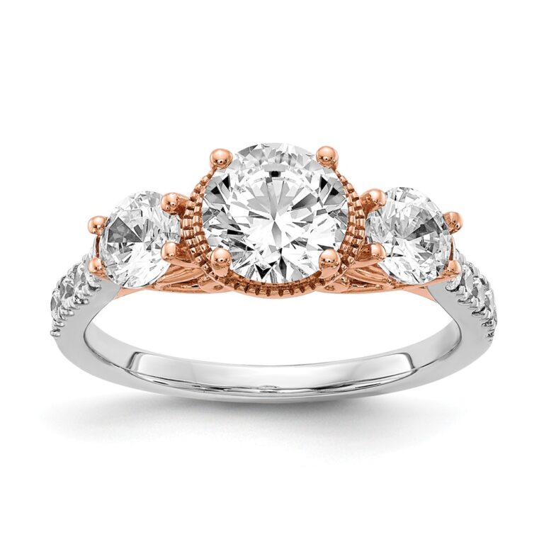 14k White & Rose Gold Diamond Semi-mount Engagement Ring