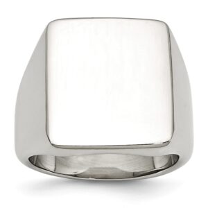 Men's Stainless Steel Rectangular Signet Ring