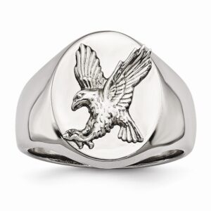 Men's Stainless Steel with a Sterling Silver Rhodium-Plated Eagle
