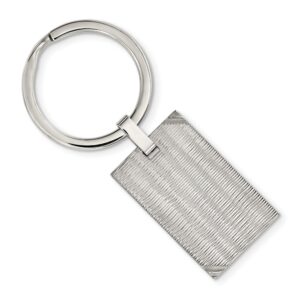 Stainless Steel Textured & Polished Key Chain