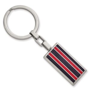Stainless Steel with Black & Red Fiberglass Key Chain